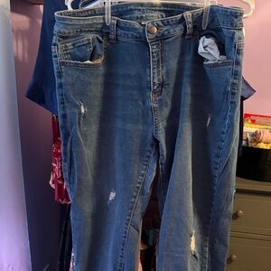 Classic Blue Distressed Women’s Jeans